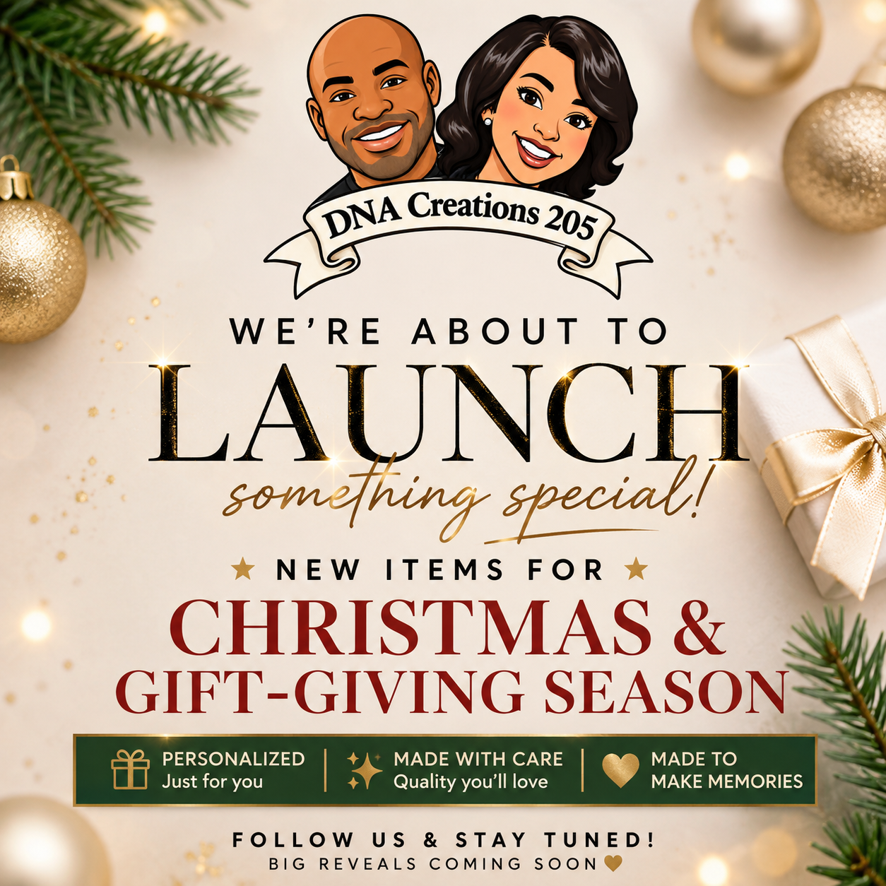 DNA Creations 205 holiday launch announcement featuring new Christmas and gift-giving items